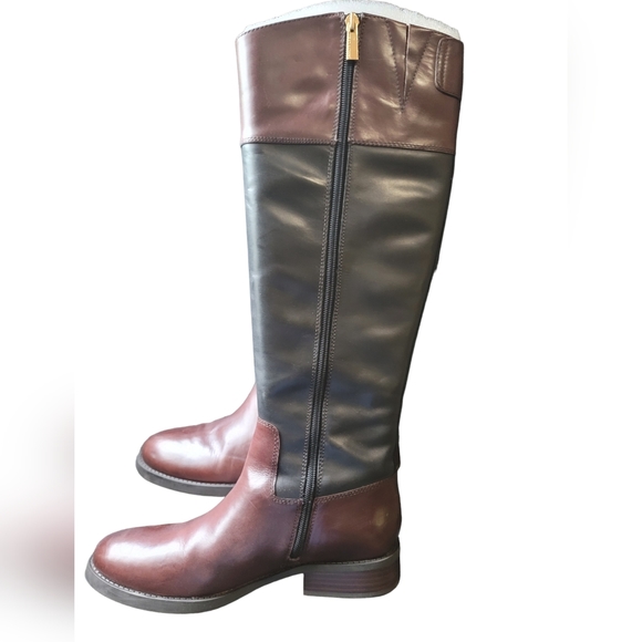 Vince Camuto Fabina Two Tone Knee High Crest Leather Boots Sz 8 - Picture 6 of 11